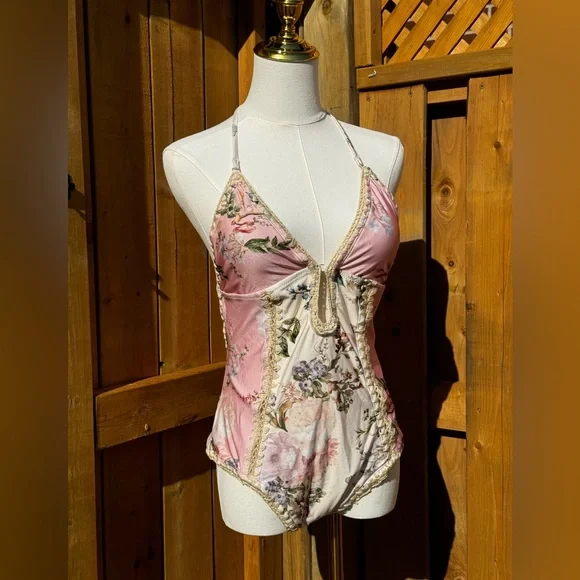 🆕 ZIMMERMANN 🧿 NWT Waverly Keyhole Crochet One Piece Swimsuit, Pink - Sz 3 - 8 - Picture 11 of 16